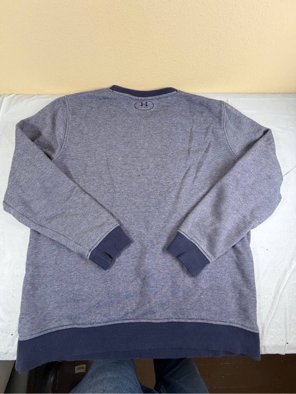 Under Armour Men's Blue‎ Heather Crewneck Sweatshirt with Dark Trim - Picture 2 of 8